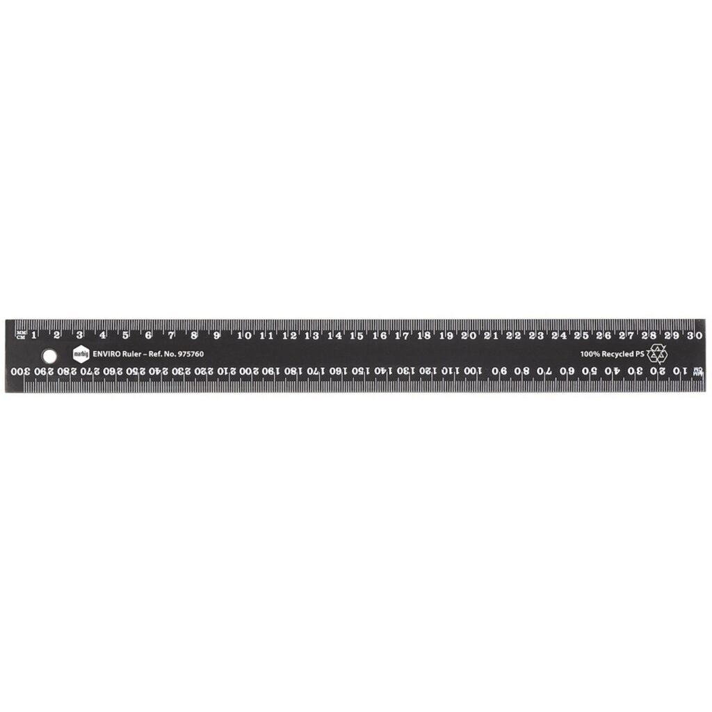 Marbig Enviro Recycled Ruler 30cm Black - Asterix Wholesale