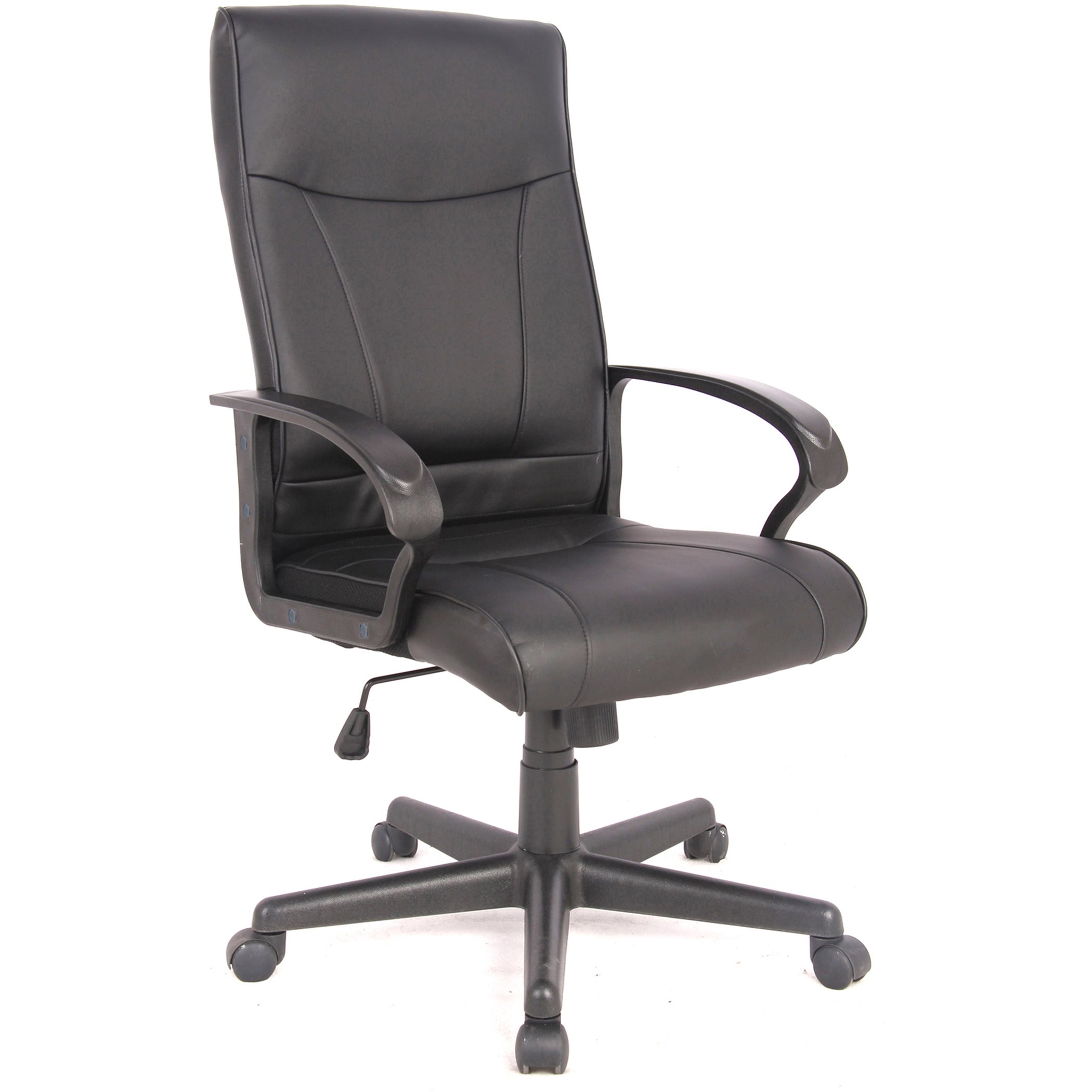 Hemsworth Chair High Back with Arms Black Bonded Leather - Asterix ...