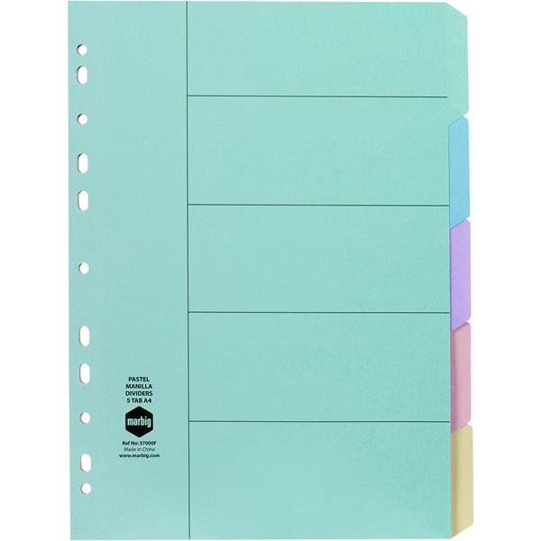 Dividers-5 Tabs-Marbig-A4-Assorted-5-Sheet(s)-PaperCardboard-43838.jpg