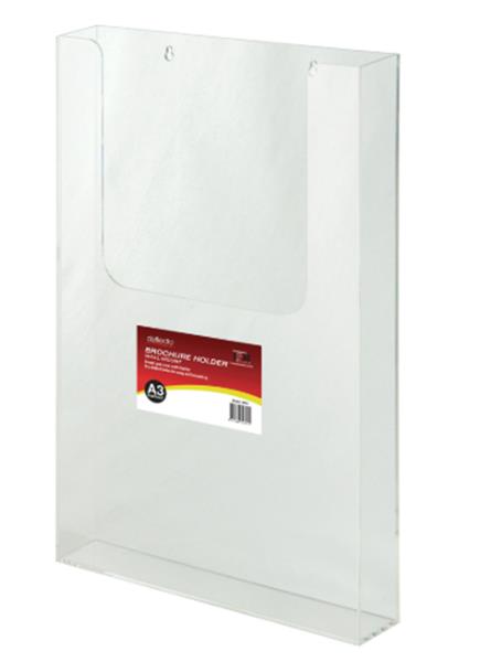 Brochure Holders-A3-Plastic-Single Tier-Wall Mounted-Deflect-o-ClearTransparent-1-Portrait-Acrylic-45008.jpg